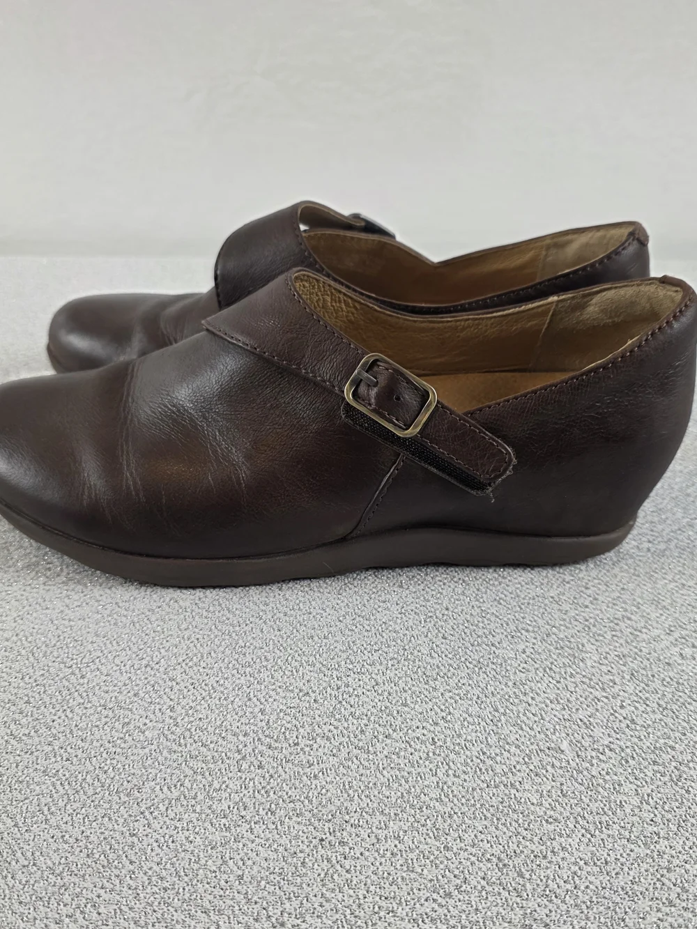 Dansko Marisa Hidden Wedge Oxford Shoes Brown Leather Women's 39/8.5-9